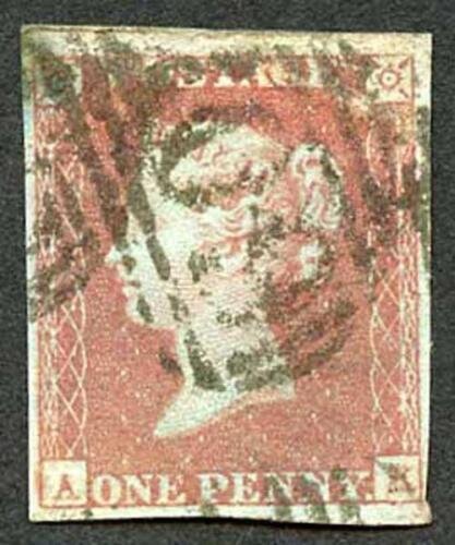 1841 Penny Red (AK) Fine Four Margins 