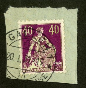 SWITZERLAND 138 USED ON PIECE BIN $1.00 HELVETIA