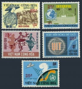 Viet Nam South 496-500, MNH. Mi 568,575-578. New value 1974-1975. Space, Rice,