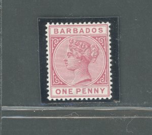 1882- 86 BARBADOS, Stanley Gibbons #92, 1d. carminio - MNH**