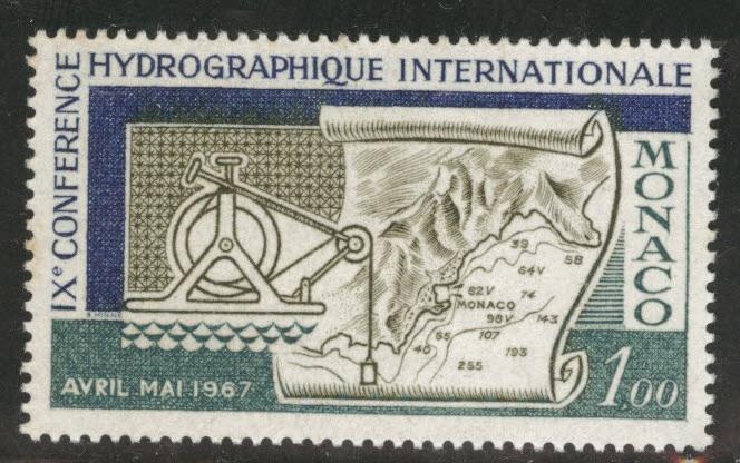 MONACO Scott 672 MH* 1967 Map stamp