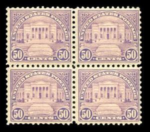 momen: US Stamps #570 Mint OG NH Block of 4 F/VF