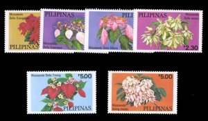 Philippines #1411-1416 Cat$11.80, 1979 Flowers, complete set, never hinged