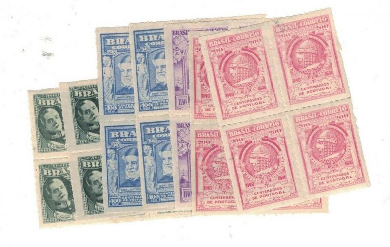 Brazil 1940 Portugal Stamps 6 Vals sc 504 Blocks of 4 MNH (3eth) 