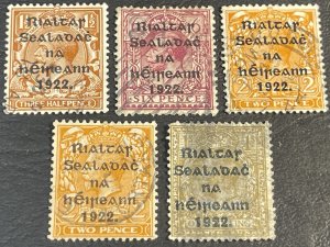IRELAND # 15-18 & 16b-USED-SINGLES-1922