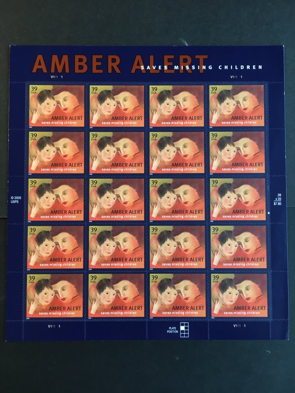 2006 sheet of stamps Amber Alert Sc #4031