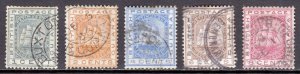 British Guiana - Scott #107-111 - Used - Toning, crease on #107,108 - SCV $16.25