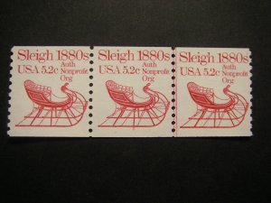 Scott 1900, 5.2 cent Sleigh, PNC3 #5, MNH Transportation Beauty, CV $90