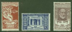 ITALY Scott 140-142 MNH** 1922 Mzzini stamp set  CV $127.50