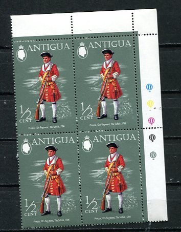 Antigua 1970 Military Uniform MNH Block of 4 8815