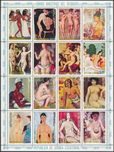 Guinea Equatorial stamp 1973-1975 Nude painting mini sheet + block MNH WS234309