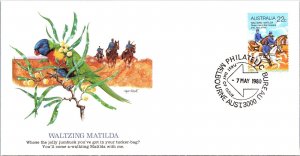 Australia 1980 FDC - Waltzing Matilda - Melbourne - J8728