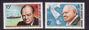 British Antarctic Territory-Sc#62-3-Unused NH set-Winston Churchill-1974-