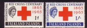 Falkland Islands Sc 147-8 1963 Red Cross stamp set mint NH