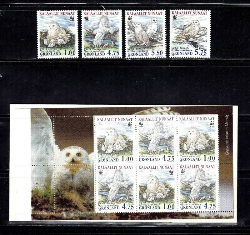 Greenland    344 - 347 MH          & Booklet #347a         MNH    CV $34.00