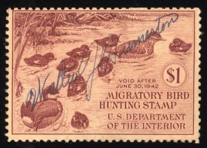 US Scott RW8 Used  $1 Ruddy Ducks browne carmine 1941 Lot T753 bhmstamps