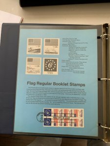 USPS Souvenir Page Scott 1893a, 1981 flag regular booklet stamps