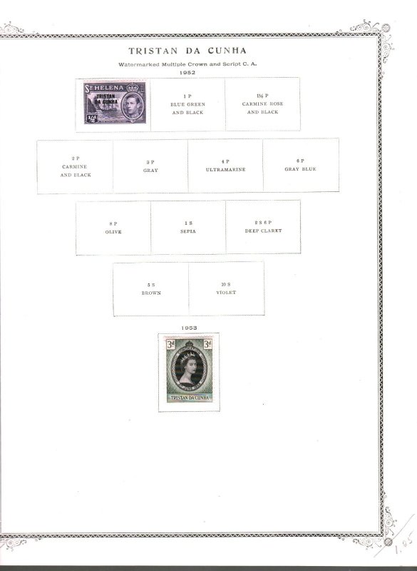 Collection, Tristan Da Cunha 1952/1982, Mixed Album Pages Cat $22 Mint & Used