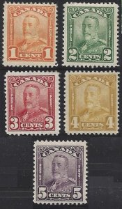 Canada #149 thru 153 OG