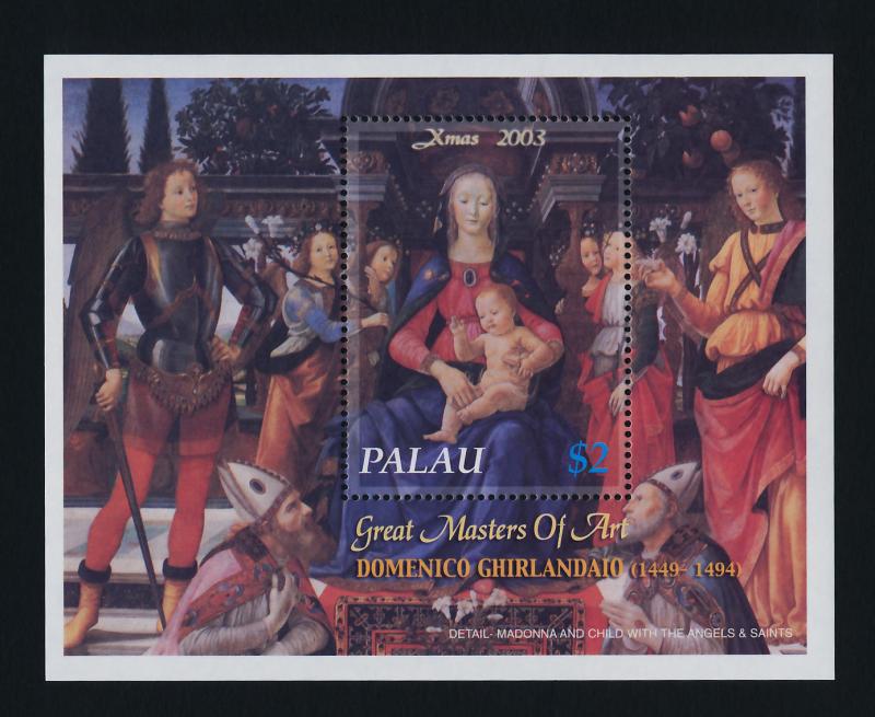 Palau 741-5 MNH Christmas, Art, Paintings
