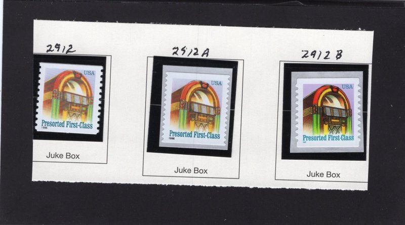 2912,2912a, 2912b Juke Box, MNH coil set/3