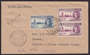 GILBERT & ELLICE IS 1946 Victory FDC - Registered ex Tarawa................6167