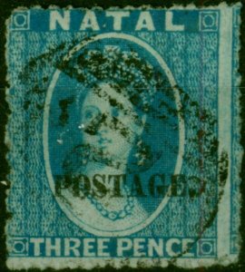 Natal 1869 3d Blue SG53 (No.11) Type 7e Fine Used