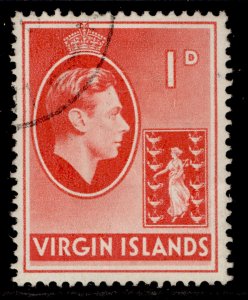 BRITISH VIRGIN ISLANDS GVI SG111, 1d scarlet, FINE USED. CHALKY