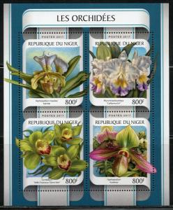 NIGER 2017 ORCHIDS  SHEET MINT NH