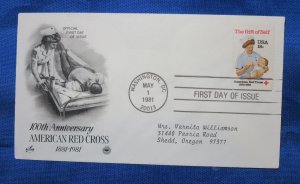 USA Scott 1910 FDC Red Cross 100th Anniv. 1981 18 cents
