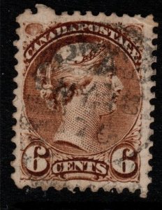 CANADA SG86 1872 6c YELLOWISH BROWN USED