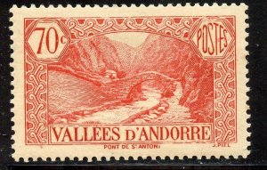 Andorra,  French # 43,  Mint Hinge.