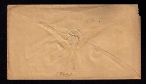 US Scott #11 Cover Springfield Mass. - to East Granville,Vermont (1856): F-VF