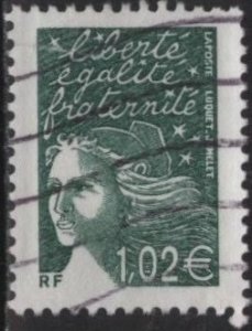 France 2862 (used) €1.02 Marianne, dk grn (2002)