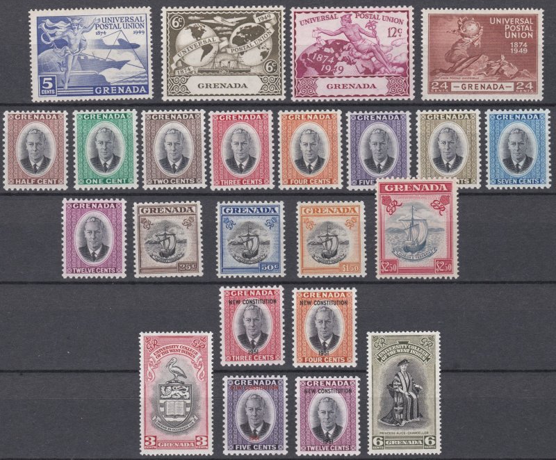 002146/ Grenada 1949/51 Mint Collection Inc Full set to $2.50 Cv £42.25
