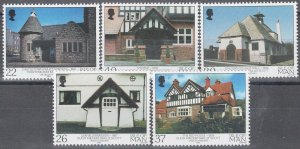 ZAYIX Great Britain - Isle of Man 924-928 MNH Architecture Castle Village Hall