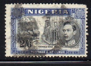 Nigeria Sc 63c 1938 2/6d G VI & Victoria Poad GVI  stamp used perf 13 x 11 1/2