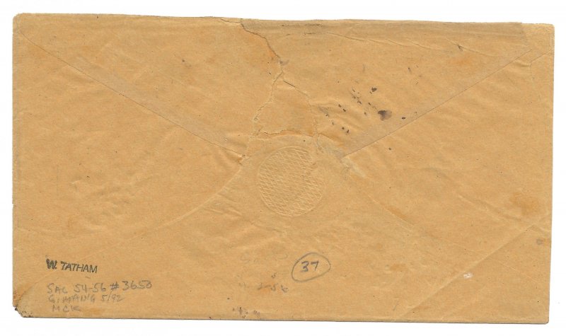 Doyle's_Stamps: Scarce Western, Cal Postal History Stampless Cover