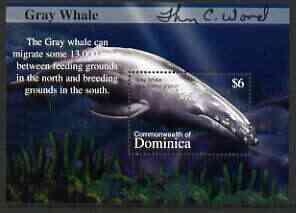 Dominica 2002 Flora & Fauna perf m/sheet (Gray Whale)...