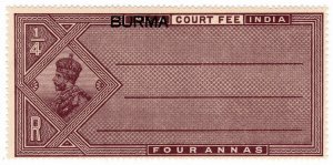 (I.B) Burma Revenue : Court Fee 4a