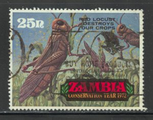 Zambia Scott 89 Used NH - 1972 25n Locusts in Corn Field - SCV $4.50