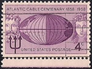 1112 4 cent Atlantic Cable Centennial XF used