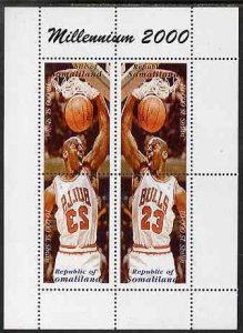 SOMALILAND - 2000 - Millenium, Michael Jordan -Perf 4v Sheet-M N H-Private Issue