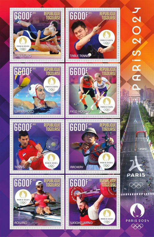 Olympic Games In Paris 2024 2023 Year, Sheets Perforated, 46% OFF