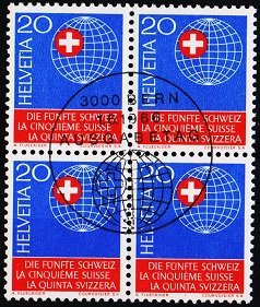 Switzerland. 1966 20c(Block of 4). S.G.739 Fine Used