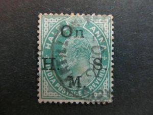 A4P19F22 British India Official Stamp 1902-09 Wmk Star optd 1/2a used-