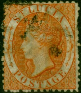 St Lucia 1864 (1s) Brown-Orange SG14 Good Used