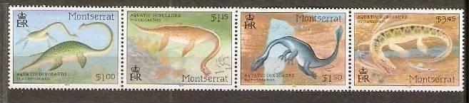 Montserrat 1994 Aquatic Dinosaurs Pre-historic Animals Wild Life Mammals Sc 8...