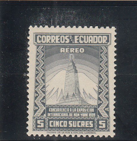 Ecuador  Scott#  C86  MH  (1939 New York World's Fair)