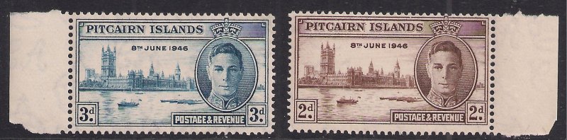 Pitcairn Islands 1946 KGV1 Set of Victory Umm SG 9  10 ( J899 ) 